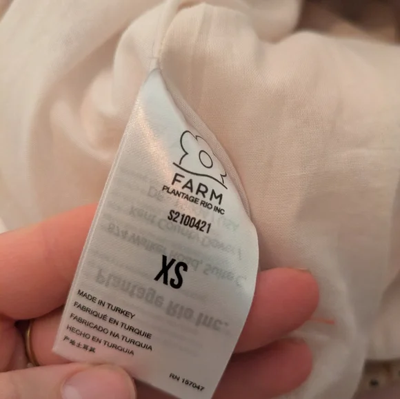 Farm Rio White Seashell Midi Drsss, XS - Picture 8 of 8